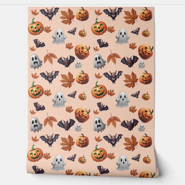 かわいい不気味ハロウィンをテーマにした秋パターン 壁紙 (ほどく)