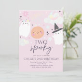 かわいい不気味ハロウィン幽霊2nd誕生日パーティー 招待状 (スタンド正面)