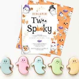 かわいい不気味ハロウィン幽霊2nd誕生日パーティー 招待状