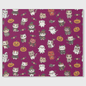 かわいい不気味ハロウィン猫の包み紙 ラッピングペーパー (フラット)