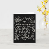 かわいい不気味ハロウィン間抜けのドードル カード (黄色い花)