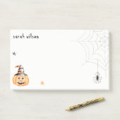かわいい不気味ハロウィーンカボチャのクモの巣の星 ポストイット (デスク)
