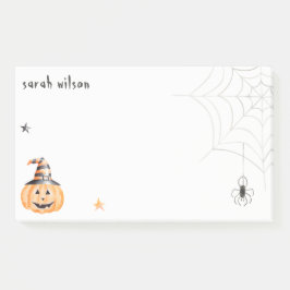 かわいい不気味ハロウィーンカボチャのクモの巣の星 ポストイット
