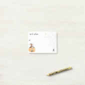 かわいい不気味ハロウィーンカボチャのクモの巣の星 ポストイット (デスク上)