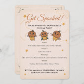 かわいい不気味ハロウィーンカボチャの衣装パーティー 招待状 (正面/裏面)