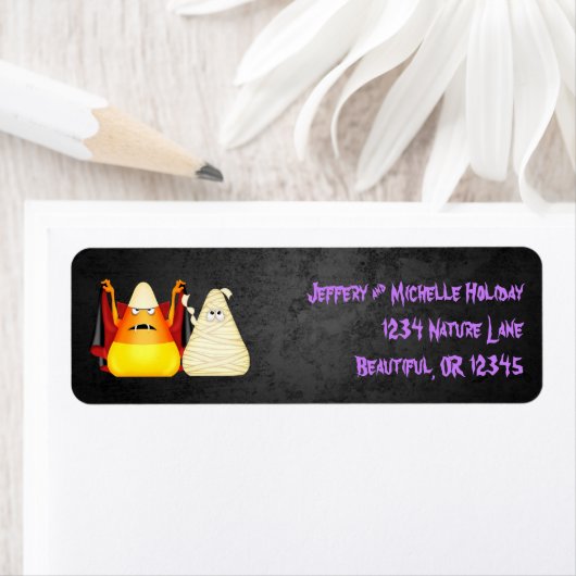 かわいい不気味ハロウィーンキャンディーコーン住所 シール (インサイチュ)