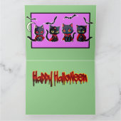 かわいい不気味ハロウィーンヴァンパイア子猫 カード (内部)