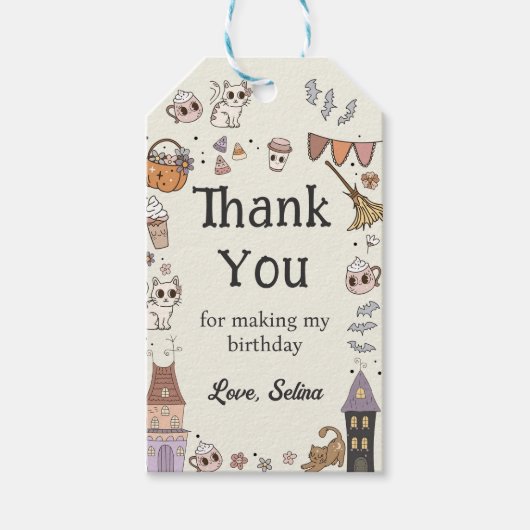 かわいい不気味ハロウィーン幽霊ありがとうギフトラベル ギフトタグ (正面)