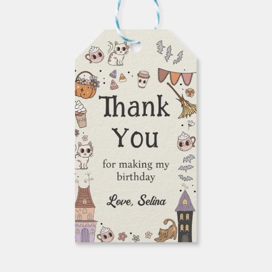 かわいい不気味ハロウィーン幽霊ありがとうギフトラベル ギフトタグ (裏面)