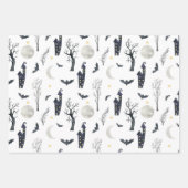 かわいい不気味ハロウィーン幽霊たちカボチャこうもりムーン ラッピングペーパーシート (正面3)