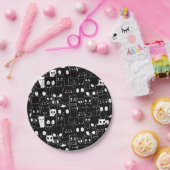 かわいい不気味ハロウィーン白黒アニメ動物 ペーパープレート (パーティー)