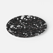 かわいい不気味ハロウィーン白黒アニメ動物 ペーパープレート (アングル)