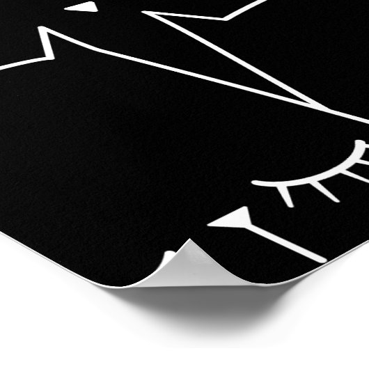 かわいい不気味ハロウィーン白黒アニメ動物 ポスター (角)