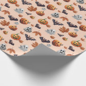 かわいい不気味ハロウィーン秋 ラッピングペーパー (角)
