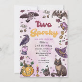 かわいい不気味ハロウィーン2回目の誕生日招待状 招待状 (正面)