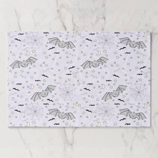 かわいい不気味パステルパープルキッズハロウィンパターン ペーパーパッド (正面)