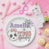 かわいい不気味ピンクのハロウィーンハッピーバースデー ペーパープレート (パーティー)