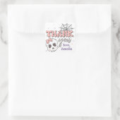 かわいい不気味ピンクのハロウィーン誕生日ありがとう スクエアシール (バッグ)