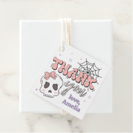 かわいい不気味ピンクのハロウィーン誕生日ありがとう フェイバータグ