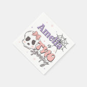 かわいい不気味ピンクのハロウィーン誕生日パーティー2 スタンダードカクテルナプキン (角)