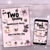 かわいい不気味ピンクのハロウィーン2回目の誕生日|過去記事 招待状