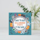 かわいい不気味フレームハローウィンパーティ 招待状 (スタンド正面)