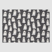 かわいい不気味ヴィンテージ幽霊ブラック&ホワイトハロウィーン 薄葉紙 (正面)