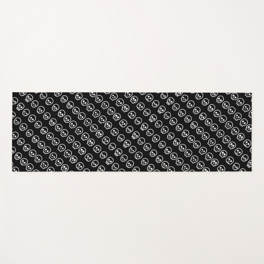 かわいい不気味小さなスカルハロウィーンパターンヨガマット ヨガマット (正面(横))