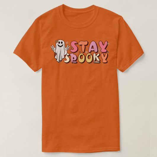 かわいい不気味幽霊の面白いハロウィーンの衣装 Tシャツ (デザイン正面)