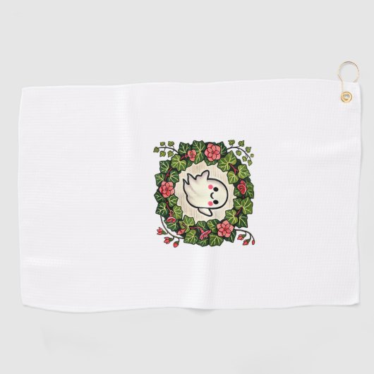 かわいい不気味幽霊イラストレーションタンクトップ ゴルフタオル (横)