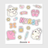 かわいい不気味幽霊ハロウィンナースステッカーセット シール (シート)