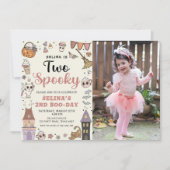 かわいい不気味幽霊ハロウィン誕生日写真2 招待状 (正面)