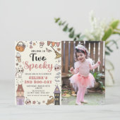 かわいい不気味幽霊ハロウィン誕生日写真2 招待状 (スタンド正面)