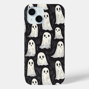 かわいい不気味幽霊ハロウィーンパターン iPhone 15ケース