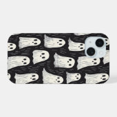 かわいい不気味幽霊ハロウィーンパターン iPhone 15ケース (裏面横)