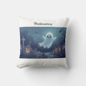 「かわいい不気味幽霊ハロウィーン装飾用クッション」 クッション (正面)