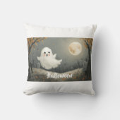 「かわいい不気味幽霊ハロウィーン装飾用クッション」 クッション (正面)