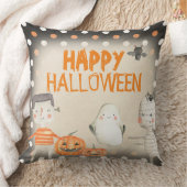 かわいい不気味水彩ハッピーハローウィン クッション (ブランケット)