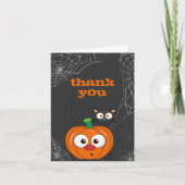 かわいい不気味猫とカボチャのハロウィン サンキューカード (正面)