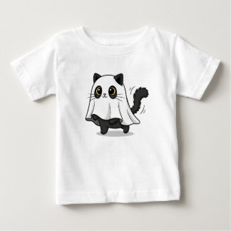 かわいい不気味黒猫と幽霊のような変装 ベビーTシャツ