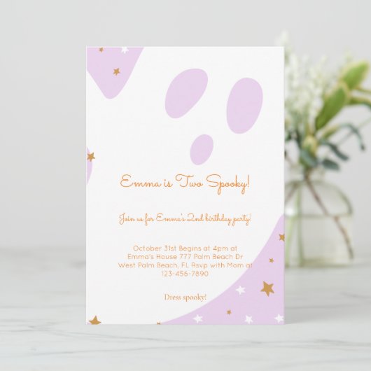 かわいい不気味2ハロウィン誕生日招待状 招待状 (スタンド正面)