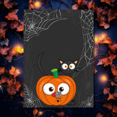 かわいい不気味n猫とカボチャのハロウィン誕生日 カード