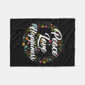 かわいい世界平和ラブハピネス平和サインHippie フリースブランケット (正面(横))