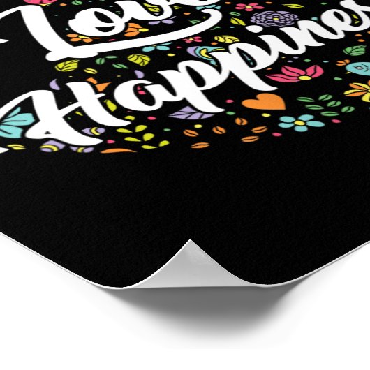 かわいい世界平和ラブハピネス平和サインHippie ポスター (角)