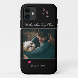 かわいい世界最高のの母 犬の手とハート iPhone 11 ケース