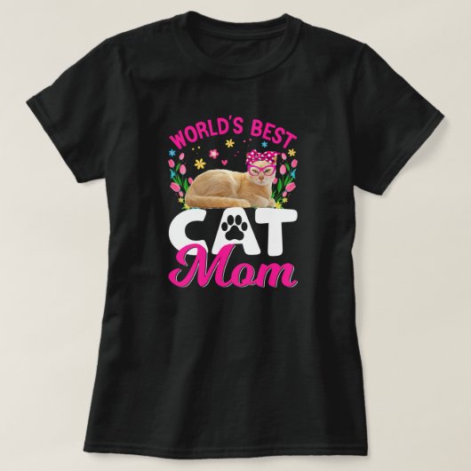 かわいい世界最高のの猫の母の日  Tシャツ (デザイン正面)