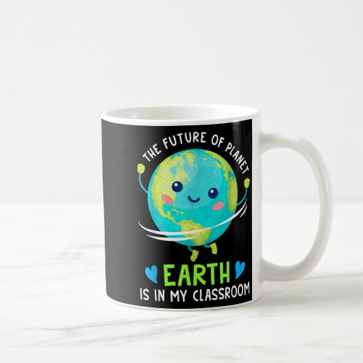 かわいい世界 地球の日 地球の未来は コーヒーマグカップ (右)
