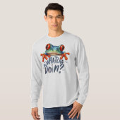 かわいい両生類のカエルの名言 グラフィック ロングスリーブ Tシャツ (正面フル)