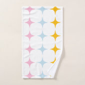 かわいい中モダン星パターンミニマリストピンクイエロー バスタオルセット (ハンドタオル)