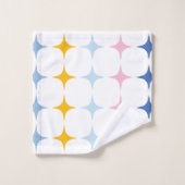 かわいい中モダン星パターンミニマリストピンクイエロー バスタオルセット (ウォッシュタオル)